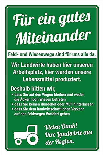 WERBEPUNKT. Schild Landwirtschaft Futterwiese Acker Kein Hundekot Müll 3 mm Alu-Verbund 300 x 200 mm