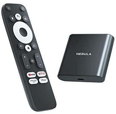 Nebula 4K Streaming-Dongle mit HDR, Streaming-Adapter, Powered by Android TV, über 7000 Apps, Kompatibel mit Google Assistant, Dolby Digital Plus, Plug-In Smart TV mit 2GB RAM & 8GB ROM Speicherplatz