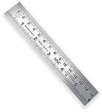 MSC Metalllineal aus Edelstahl, 15 cm, bruchsicher, gerade Kante, metrisches Lineal, ideal zum Basteln, Schneiden, Nähen (15 cm)