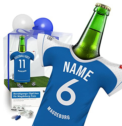 PERSONALISIERTES MAGDEBURG Trikot-Kühler Fanset | Passend für 1. FC Magdeburg FCM | Präsent Trikotkühler by SUPER-Trikot