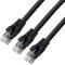 D.Square - 3 Piezas Cable Ethernet Internet LAN 1m, Cat.6 U/UTP Negro, Cable de Red LSOH, Conector Rj45, 1 GB/S, Ideal para Router/Móderms, Switch, Repetidor, Ordenador, Portátil, Red Locales.