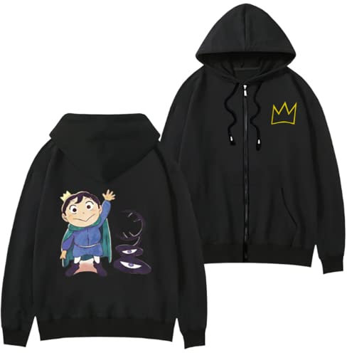 FJHYEEBN Ranking of Kings Hoodie Japanese Manga Bojji Print Jacket Casual Zip Up Pullover for Anime Bojji Fans, a, S
