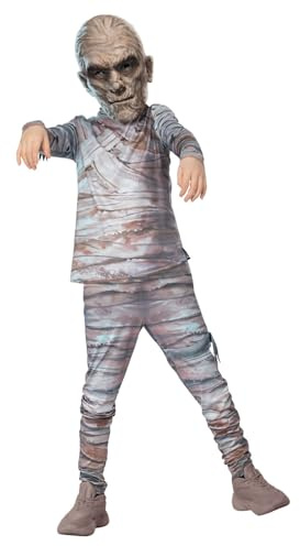Smiffys Universal Monsters Mummy Costume, Childrens Top, Trousers & EVA Mask, Official License Outfit with Elastic Strap Mask & Bandage Sleeves, Perfect for Halloween and Themed Parties