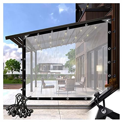 Baches Plastique Transparente Rideau Pergola Extérieur Oeillets Antirouille Bâche Transparente, pour Pergola, Lave-Auto, Peut Être Personnalisé (Color : Clear, Size : 3x4m/9.9x13.2ft)