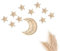WAIKUA® Rattan Mond Wanddeko Set mit 10 Sternen - Handgefertigte Boho Deko für Kinderzimmer, Babyzimmer und Wohnraum - Natürliche Wand Dekoration aus unbehandeltem Rattan, 25cm