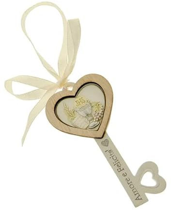PuntoCasaStore Felicity Lot de 6 clés icône en résine calice première communion 9 cm bonbonnière