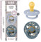 BIBS Colour Liberty Schnuller 2er-Pack, BPA-frei, Kirschform Nippel. Naturkautschuk/Latex, Hergestellt in Dänemark, Größe 1 (0-6 Monate), Capel Dusty Blue