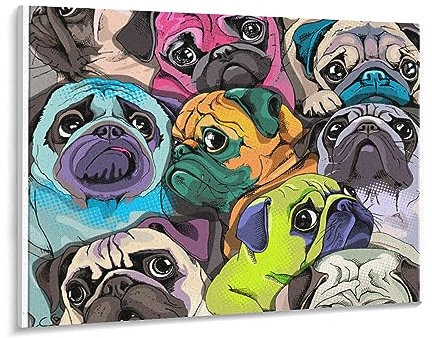 1000 Stück Puzzle Buntes Hund Mops Poster Erwachsene Kinder Papierspielzeug Lernspiel 70x50 Papier