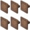 Decoranddecor Calla Square Cabinet Knob Door Pull Handle Kitchen Cupboard Furniture Drawer (6 Pack, Antique Copper)