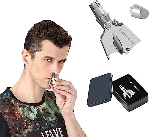 Manueller Nasenhaarschneider mit Gewindekappen-Schutz für Männer und Frauen, keine Batterie erforderlich, Trimmer für Nasen-, Ohr-, Schnurrbart- und Barthaare, aus rostfreiem Stahl, wasserdicht.