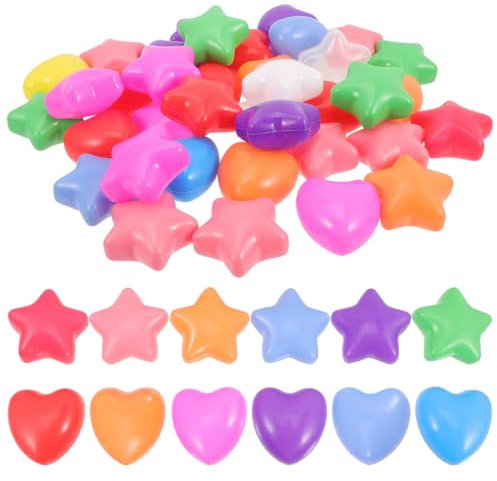 ifundom 60Pcs Pit Balls Plastic Balls Crush Proof Play Heart Star Swimming Pool Ocean Ball for Kids Party Game