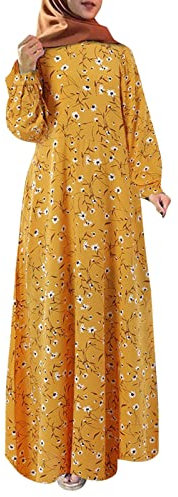 callmo Muslimische Kleider Damen Einteiliges Langes Voller Abdeckung Lockeres Kaftan Mit Kopftuch Bequemes Burka Abaya Islamische Kleidung FüR Ethnische, Hochzeit, Abend, Party