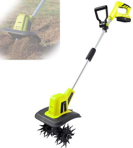 Cordless Electric Tiller, 270rpm Multifunctional Home Cultivator with 4Ah Battery, Lawn Scarifier with 4 Tiller Blades, Electric Scarifier for Orchard, Farm, Yard, Lawn