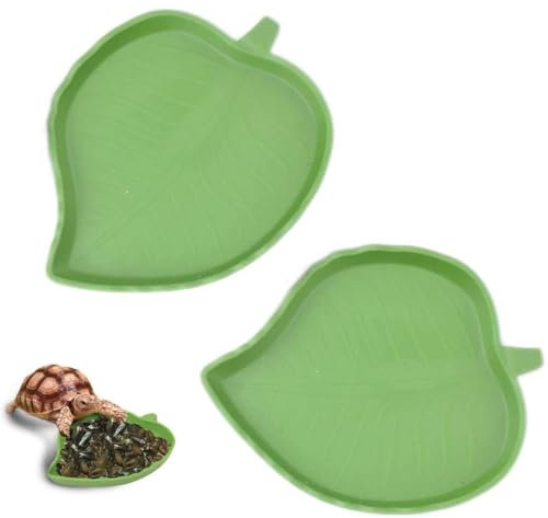 QEQSHQO 2 pièces Bol D'Alimentation Pour Reptiles, Accessoires Pour Tortues, Nourriture Pour Bol Pour Reptiles En Feuilles, Bol à Boire Pour Maison De Tortue, Bol D'Eau Pour Reptiles