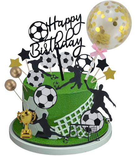 40 decorazioni per torte da calcio, decorazione per compleanno, per bambini, per feste di calcio