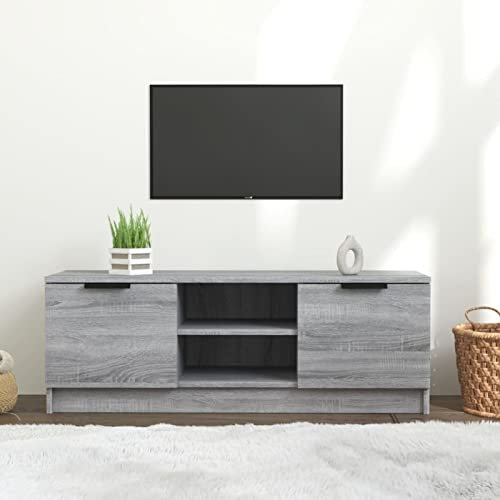 ShGaxin Mueble para TV, Mueble Salon, Mueble TV Salon, Mueble pequeño, Mesa De Televisión, Mesa Auxiliar TV, Madera contrachapada Gris Sonoma 102x35x36,5 cm