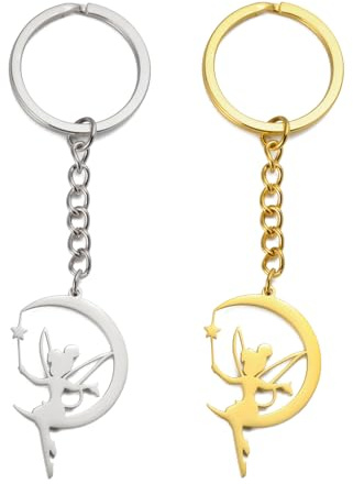 EUEAVAN Prinzessin Wendy Tinkerbell Schlüsselanhänger Fee Pixie Engel Trendy Tänzerin Ballett Schlüsselanhänger Schmuck Märchen Zitat Frauen