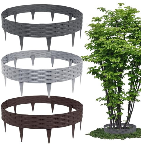 Bordure de Jardin Flexible 10m, Bordure Plastique Jardin Extérieur Durable, Idéale pour Bordures de Jardin et Parterres de Fleurs, Résistante aux Intempéries, Anthracite