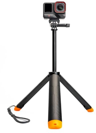 Reflex Camera 4-in-1 Floating Tripod Selfie Stick – Waterproof Telescopic Handle with Lanyard & Action Camera Mount – Compatible with GoPro, DJI Osmo, Insta360 & More