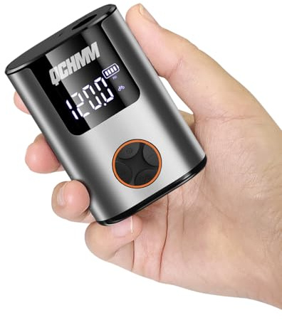 Fahrradpumpe Elektrisch, 120PSI Mini Luftpumpe Fahrrad mit Manometer | Fahrradpumpe für Schrader- und Presta Ventil, Bike Pump, Akku Luftpumpe, PSI/BAR Units, Auto-Off und LED-Licht