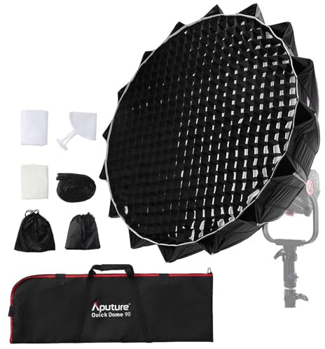 Aputure Quick Dome 90 35in/90CM Bowens Mount Softbox Quick-Setup | Lighting Controls Modifiers for Amaran Halo 600x 300x 200x Ray 660c 360c 300c 150c