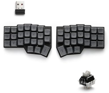 YIVU CORNE V4 Wireless Ergonomic Split Keyboard, 40% Ortholinear Layout with 46 Keys, Hot-Swappable Linear Switches, QMK/VIA Programmable, PBT Keycaps