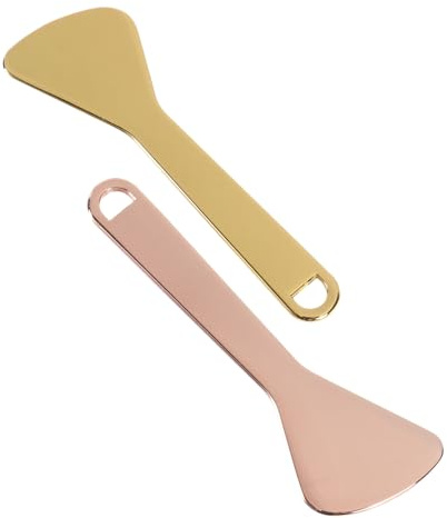 Gogogmee 2Pcs Eye Cream Spoons with Smooth Surface for Face and Eye Massage Gold and Rose Gold Cosmetic Spatulas