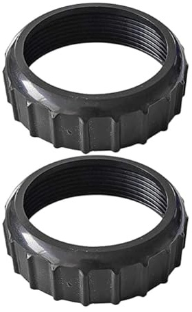 Gettimore Anillo roscado para bombas de prefiltro SPS100, SPS75, SPS50 - Tuerca de unión negra con inserto transparente, paquete de 1 o 2 unidades de 2 unidades