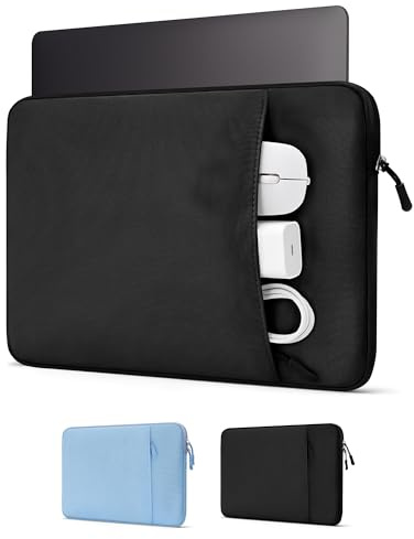 ProCase Laptoptasche/Hülle für 15 MacBook Air/Pro - Schwarz | Gepolstert, Fronttasche für Zubehör. Kompatibel mit 15 ASUS, Lenovo, HP, Acer. Für Berufstätige, Studenten und Reisen.