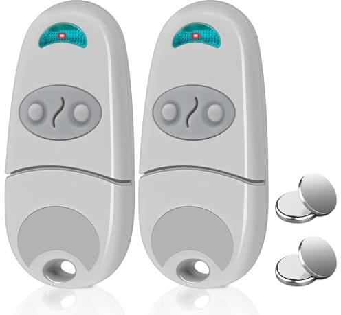 2 Pack Telecomando Cancello, 433,92MHz Telecomando Cancello Universali, Telecomando Universale Cancello Compatibile con 432EV,EE,NA, 2 Canali
