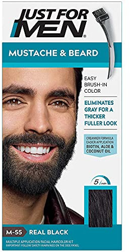 Solo para hombres aci-061 gel de color de pincel para bigote y barba, genuino negro