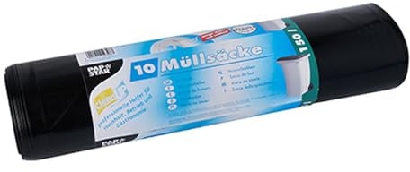 Papstar 1 Karton = 5x10 Müllsäcke, LDPE 150 l 150 cm x 70 cm grau 12328