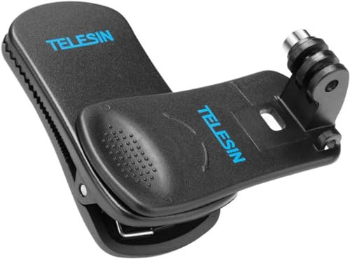 TELESIN 360°girevole Morsetto Clip di Zaino Clip Supporto Monte Morsetto di Montaggio per GoPro Hero 2018, Hero 3/4 / 5/6 / 7, Session, Fusion, Xiaomi YI, SJCAM