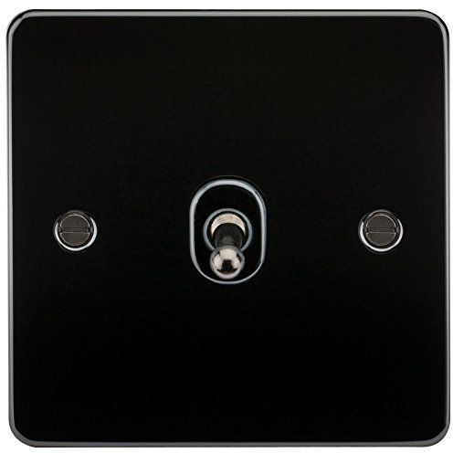 Knightsbridge FP12TOGGM Plat FPAV12TOGGM Flat Plate 10A 1G Intermediate Toggle Switch-Gunmetal, 230 V, Gun Metal