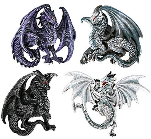 Dragon's Lair Ruth Thompson Set of 4 Collectible Sculptural Dragons Refrigerator Magnets Gift Decor