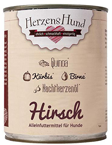Herzenshund Hirsch mit Bio Quinoa 800g