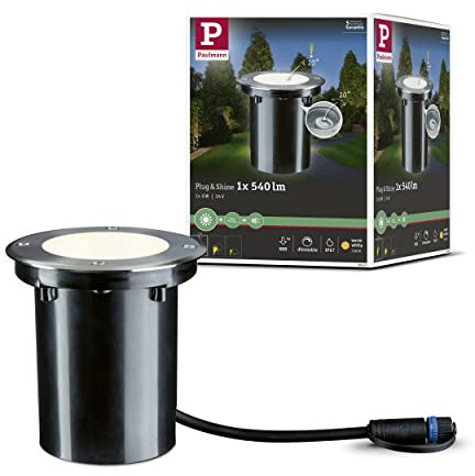 Paulmann Beleuchtungssystem Plug&Shine LED-Außeneinbauleuchte 6 W Warm-Weiß 93907 Silber 20 °