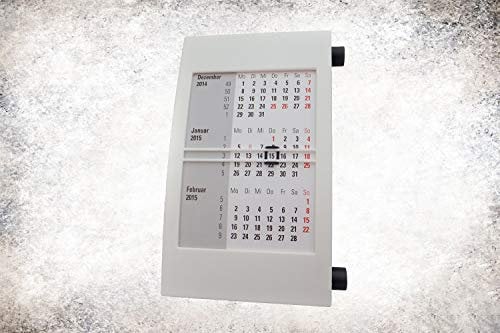 3-Monats-Kalender weiß/schwarz 2 Jahre (2022/2023) Tischkalender mit Drehmechanik, Schreibtischkalender