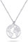 Nuoli® Weltkugel Halskette für Damen (45+5cm) 925 Sterling Silber, verpackt in einer Werkstatt für Menschen mit Behinderung