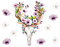 GRAZDesign Wandtattoo Wohnzimmer Hirschgeweih mit Blumen Boho Chic - Wandsticker Florales Aquarell Totenkopf Schädel - Wandaufkleber modern böhmische Deko Set 57x80cm