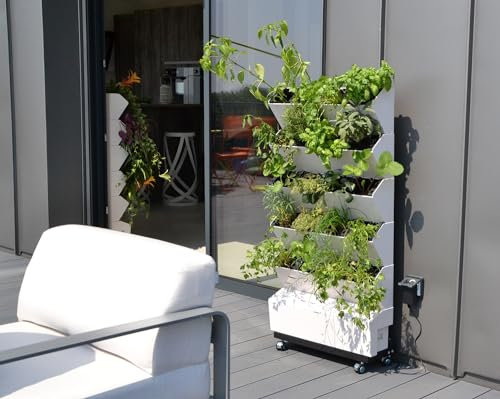Jardibric - Jardin Potager Vertical 20 Compartiments 10x10x13 cm avec Goutteur et Pompe Programmable - pour Intérieur et Extérieur - Home Garden