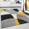 VIMODA Teppich kurzflor Geometrisches Kreis-Muster Meliert Gelb Grau für Wohnzimmer, Schlafzimmer, küche, Maße:60x110 cm