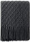 NTBAY Acrylic Knitted Throw Blanket, Lightweight and Soft Cozy Decorative Woven Blanket with 18 cm Tassels for Travel, Couch, Bed, Sofa, 130x170 cm, Dark Grey Grid