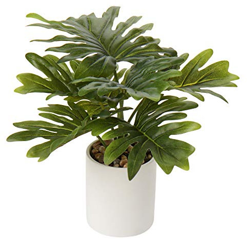 Briful Künstliche Pflanzen Kunstpflanze Unechte Pflanzen Tropische Zimmerpflanze Faux Monstera im Topf für Hausgarten Büro Schreibtisch Duschraum Dekoration