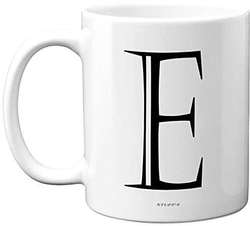 Stuff4 Personalised Alphabet Initial Mug - Letter E Mug, Gifts for Him Her, Fathers Day, Mothers Day, Birthday Gift, 11oz Ceramic Dishwasher Safe Anniversary, Valentines, Christmas, Retirement