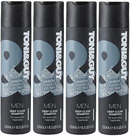 6x Toni & Guy Men Deep Clean Tiefenreinigendes Shampoo mit Kohleextrakt,250ml (6er Pack)