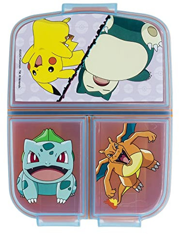 Stor Pokemon Sandwich Lunch Box Snack Box 3 Multi Fächer Kinder Schule