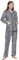 Amaxer Pyjama Femme Hiver Chaud 100% Flanelle Ensembles de Pyjama Cotton Chemise de Nuit Longue| Léopard Noir et Rose, XL