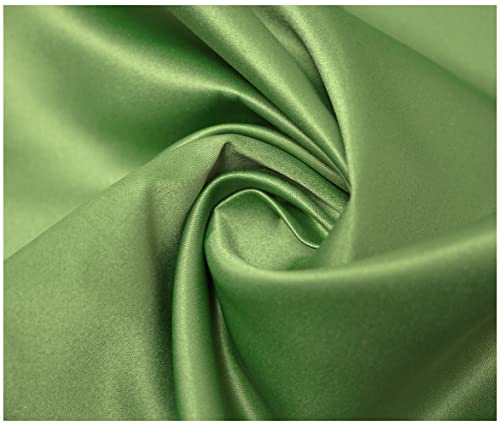Matte Duchess Bridal Satin Polyester Fabric for Dressmaking Wedding Crafts Quilting Sewing 150cm Wide (10 Metre (1000 x 150cm), Sage Green)
