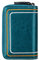 MoreChioce Rindsleder Schlüsselanhänger Schlüsseltasche, Vintage Schlüsseletui Herren Damen Schlüsselmäppchen 10 Fächer Schlüsselhalter Etui Tasche Klein Doppelter Reißverschluss Geldbörse,Blau